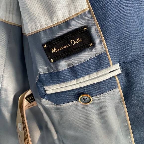 Massimo Dutti Italian Fabric Blue Blazer - Picture 3 of 5